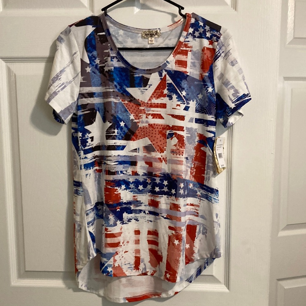 Patriotic Star Print Women's Top